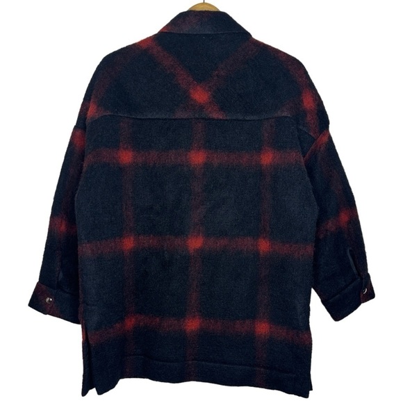 IRO Heldens Jacket Red Black Wool Shacket 34 Fits a US L - Picture 9 of 10